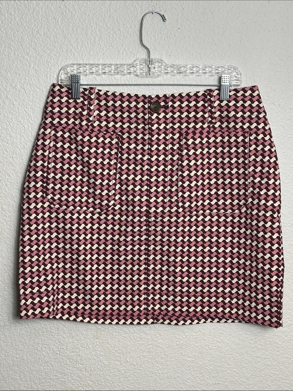 NEW Maeve Anthropologie Mini Skirt Colette Zig Zag Womens Size Large